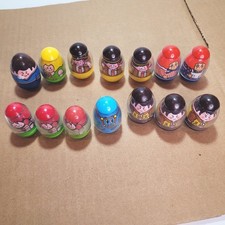 14 Vintage Weeble Wobble Figures 70s 80s - Raggedy Ann, Andy, Blue Camel