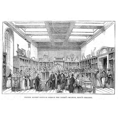 LONDON Prince Albert Eröffnung George III Museum Kings College - Antikdruck 1843