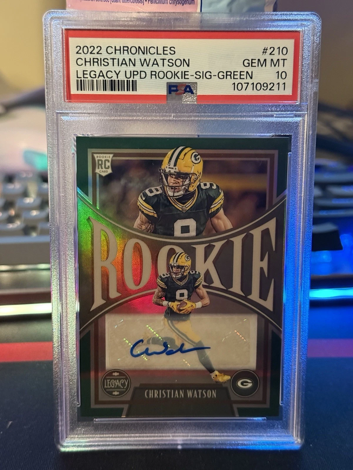 Christian Watson Panini Chronicles Legacy Update Rookies #210 Green