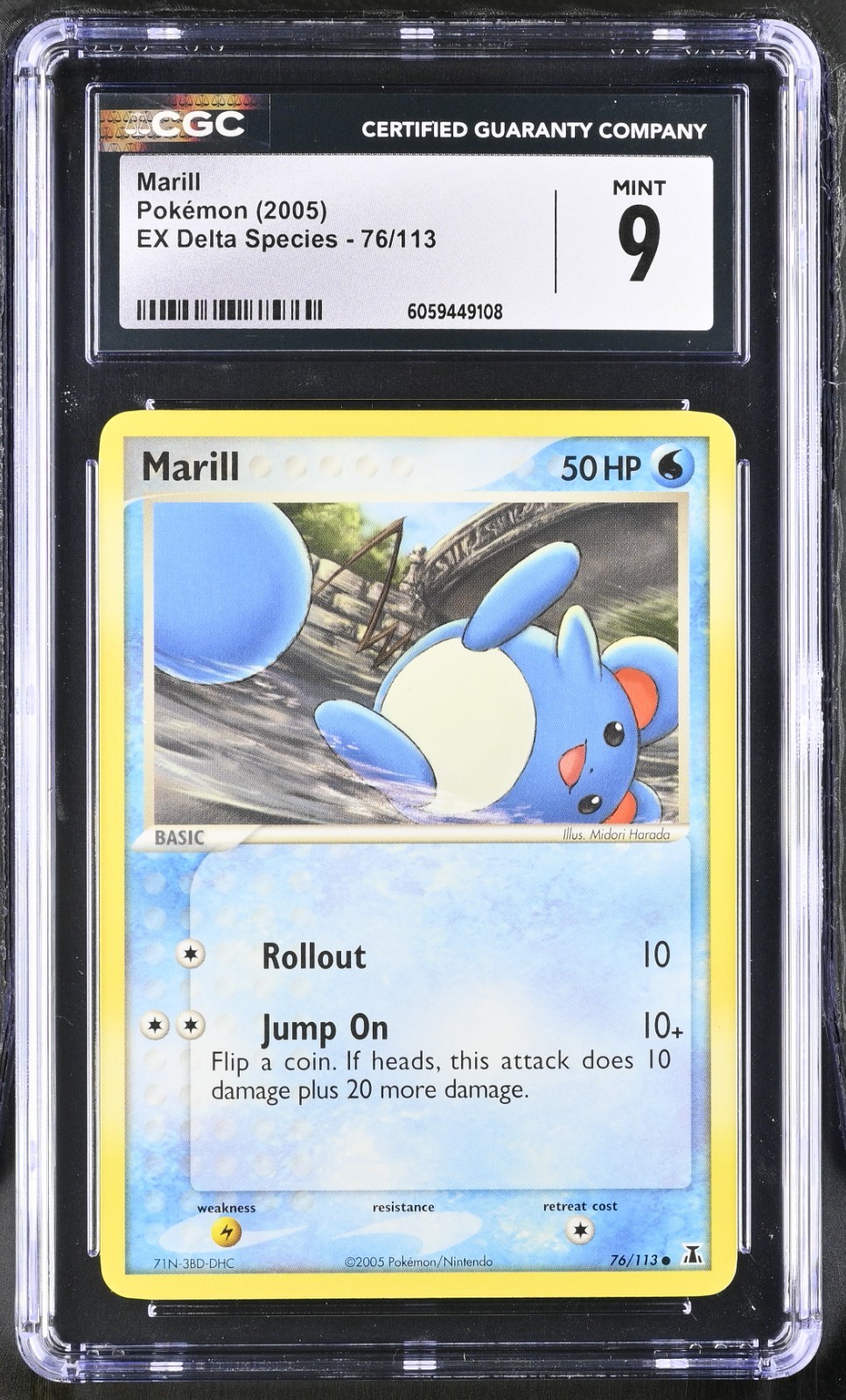 CGC 9 Marill 76/113 EX Delta Species 2005 Pokemon Card