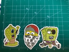 Sponge Bob Parody Stickers Lot Of 3 - New