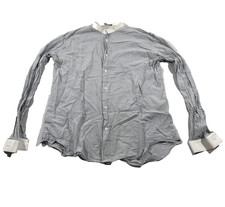 Dior Dress Mens Shirt Button Cotton Contrast Gray Check Long Sleeve Sz 42 ITALY