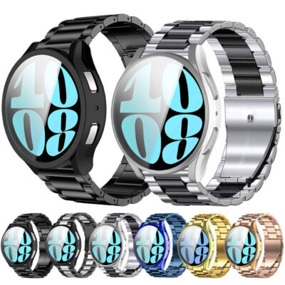 TPU Case+ Metal Watch Band Strap For Samsung Galaxy Watch 4 5 6 7 40/43/45/46/47