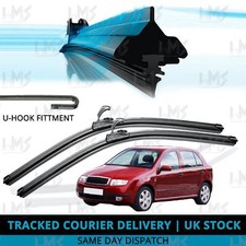 For Skoda Fabia 1999-2006 Front Windscreen 21" 19" Flat Aero Wiper Blades Set