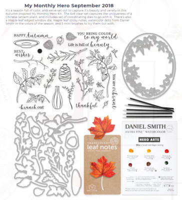 Hero Arts My Monthly Hero Card Kit Sept 2018 Pumpkin Autumn
