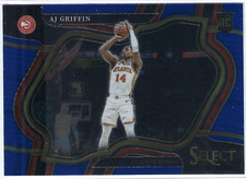 AJ Griffin 2022-23 Panini Select Courtside Retail Blue Prizm Rookie Card #274 SP