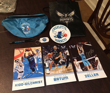 Authentic NBA Charlotte Hornets Signed Collector Trading Cards, Keychain, & More