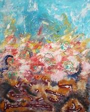 Vintage abstract impressionist oil painting