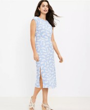 LOFT NWT Women's Butterfly Flutter Sleeve Midi Dress - Mellow Blue - Size 8