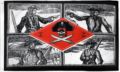 Pirate Captains Flag 3x5ft Jolly Roger Boating Flag Skull Flag