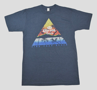 Corona Mens Big & Tall Find Your Beach Triangle Graphic Blue Shirt New LT