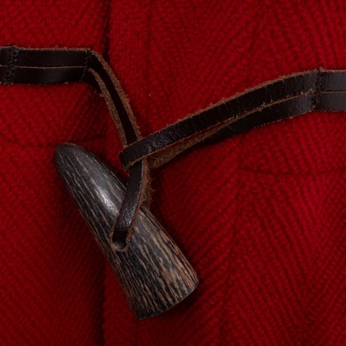 Burberry London Men Vintage Herringbone Toggle Wool Red Harington Duffle Coat 50 - Picture 5 of 12