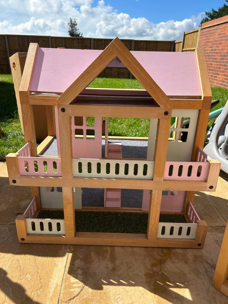 ELC wooden dolls house With Extension And Box Of Over 300 Accessories