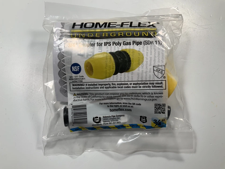 3/4 In. IPS (SDR11) Underground Yellow Poly Gas Pipe Coupler | Polyethylene - Image 3 of 4