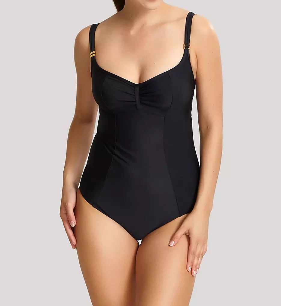 Panache BLACK Anya Riva Balconnet One Piece Swimsuit, US 34G, UK 34F