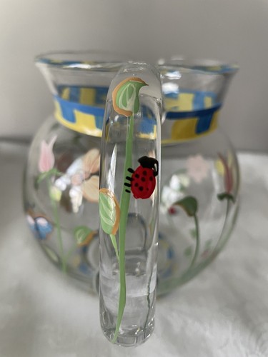 "Jarra pintada a mano Lenox mariposa libélula Ladybug pintada a mano 7"" de alto" - Imagen 8 de 9