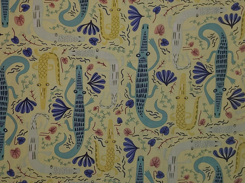 Alligators Jungle Jive Fabric CLOTHWORKS Quilters Cotton OVER 3/4 YARD