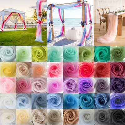 140cm breit Kristall 20D seidig Organza Hochzeit Drapierung Material Kleid DIY 50 Farben