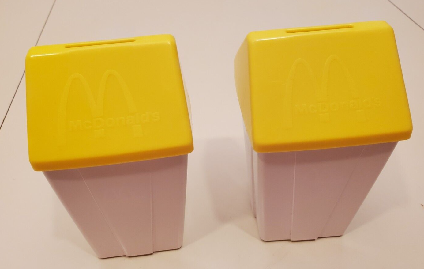 1975 McDONALDS WASTEBASKET PIGGY BANK TOY Plastic Trash Can Vintage