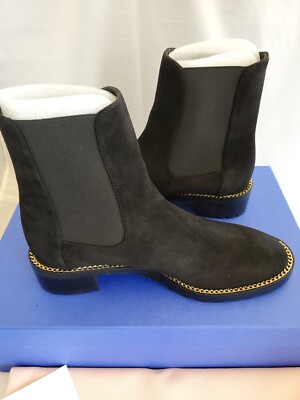 NEW Stuart Weitzman Kolbie Chelsea Boot Black Suede Size 9.5 NEW WITH BOX
