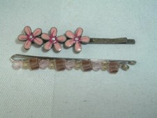 VINTAGE FLOWER  BEADED BOBBY PINS HAIR PINS UP DO HAIR ACCESSORY