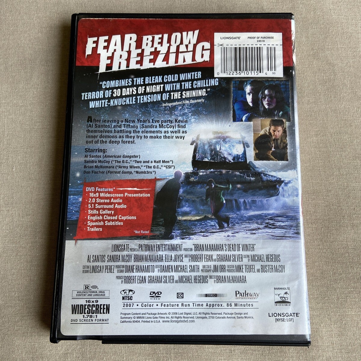 Dead of Winter (DVD 2007) Brian McNamara Survival Horror Al Santos