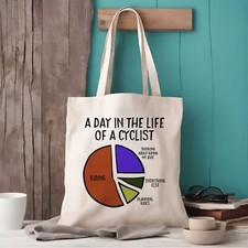 A Day In The Life Of A Cyclist Premium Tote Bag | Cycling Shopping Bag | Bike