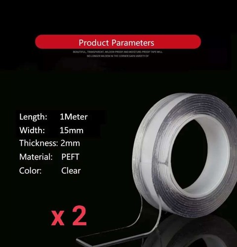 Double-Sided Nano Magic Tape Traceless Clear Adhesive Invisible Gel 15mm1M/3M/5M - Picture 16 of 16