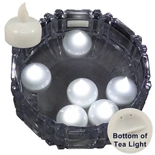NEW 6 White Led Floating Floral Tea Light Candle for Wedding Centerpiece Decor