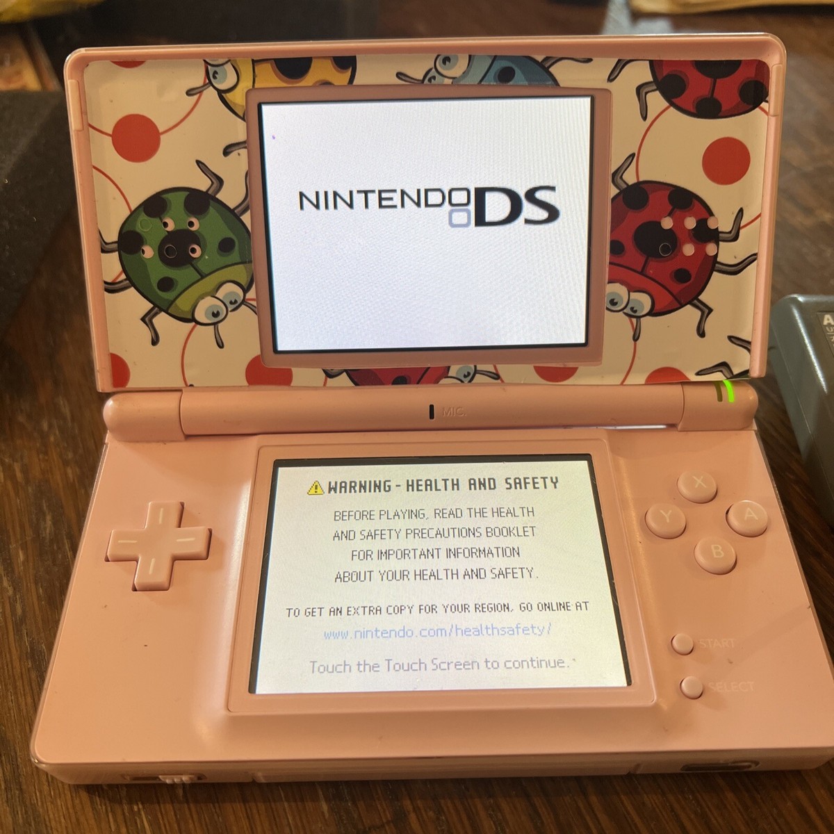 Nintendo DS Lite Console W/Charger USG-001- Coral Pink - GOOD