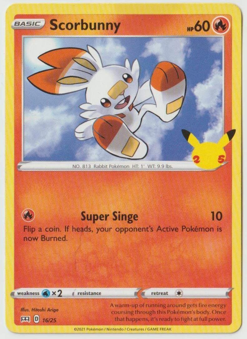 2021 ANIME POKEMON CARD SCORBUNNY 16/25 ~R69