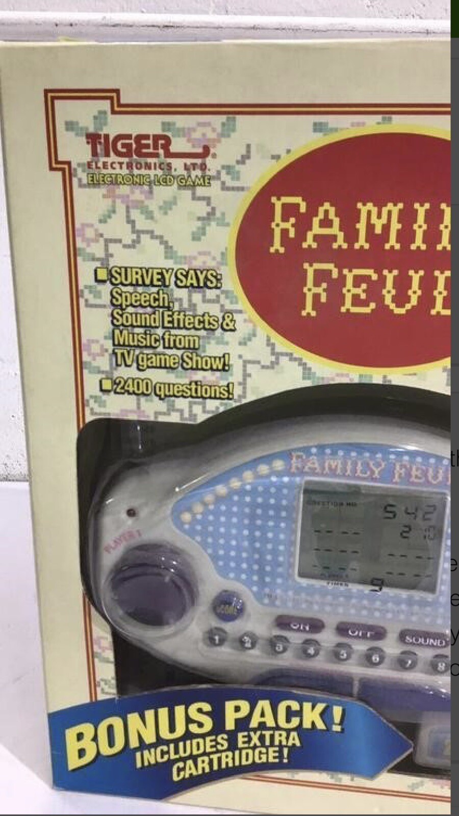 Vintage Tiger Family Feud Handheld Electronic Game Unit Cartridge 1997