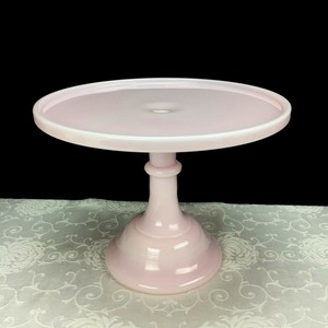 Mosser Pink Milk Glass Cake Stand Plate Pastry Serving Tray 10 Pedestal Vintage Ebay mosser glass