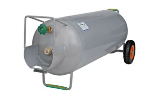 100 Lb Horizontal And Vertical Hog Propane Cylinder With Wheels Ebay
