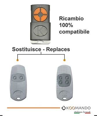 KOOMANDO Telecomando Multikoo Slide compatibile Came TOP 432EE 434 EE