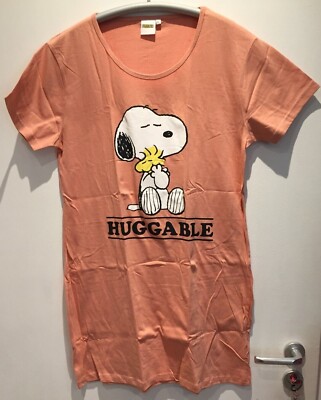 SNOOPY PEANUTS DAMEN NACHTHEMD GR:L BIGSHIRT PYJAMA COMIC SLEEPSHIRT WOODSTOCK