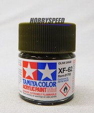 TAMIYA XF-62 MINI ACRYLIC PAINT FLAT OLIVE DRAB 10ml bottle TAM81762 NEW