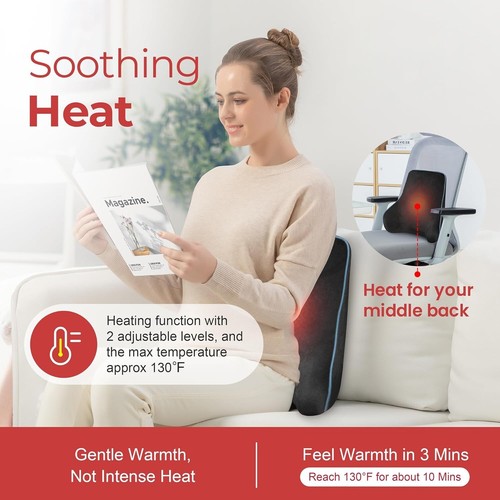 COMFIER Back Lumbar Support Pillow for Office Chair,3 Vibration Modes &2 CF-1503 - Picture 4 of 7