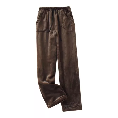 Damen Fleece Pyjamahose Fuzzy Lounge Hose Warm Flauschig Nachtwäsche Hose - Bild 10 von 22
