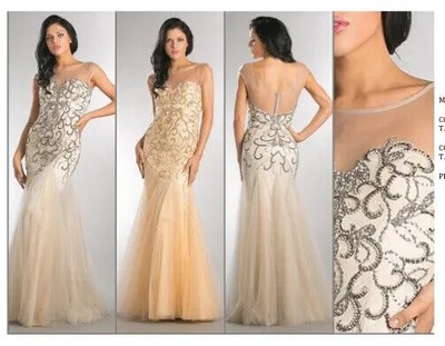 Amelia Couture Illusion Sweetheart Beaded Lace Tulle Mermaid Wedding Gown Sz 4