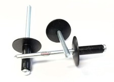 Black 3/16" Rivet Large Flange Aluminum Head Steel Mandrel Blind Pop Rivets 5...