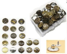 LOT 30 BOUTONS METAL 20mm  : rond à pression pour jean