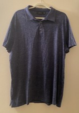 Marc Anthony Mens Blue Buttons Short Sleeve Shirt Polo Size XXL