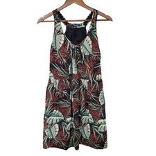 Madewell 100% Silk Island Tropical Jungle Leaf Printed Dress Womens Size 8
