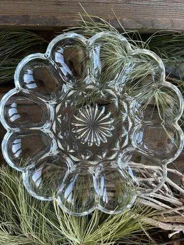 Vintage Anchor Hocking "Fairfield" Deviled Egg Plate/Dish 10"