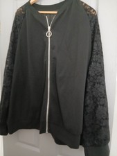 Giacca donna nera con maniche in pizzo taglia 4XL