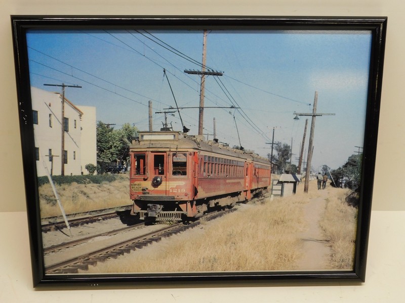 Framed Railroad Picture Pacific Electric Interurban Car #1219 P6