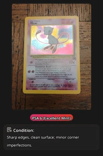Pokémon TCG Mew Wotc Promo Holo Rare English PSA 6 Card #09/53 Card Stock