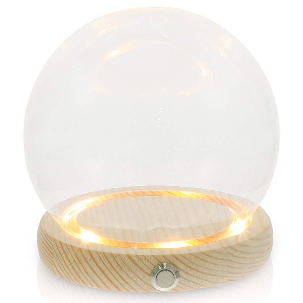 Display Dome with Base Cloche Case Hand-Made Glass Cover Container Pocket Watch