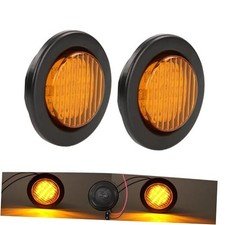 Premium 2.5" Round LED Trailer Lights  13 Amber LEDs Side Marker  2 Amber